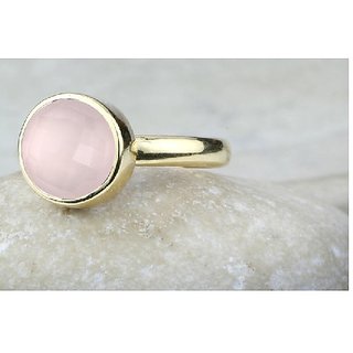 8 Carat Original Natural Panchdhatu Certified rose quartz Adjustable Ring by JAIPUR GEMSTONE