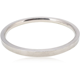 KESAR ZEMS White Stainless Steel Kada Bracelet for Men -B (Size2.5 Inch)