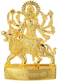 KESAR ZEMS Golden Plated Goddess Durga Idol Statue for Temple and Home Dcor (5 x 1 x 7 CM) Golden