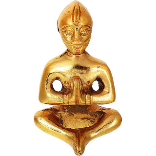 KESAR ZEMS Brass Lord Vastu Purush Idol (4cm x 3.5cm x 6cm, Golden) - For Worship  Gift .