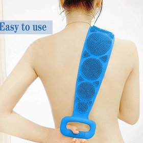 Silicone Body Scrubber Belt, Double Side Shower Exfoliating Belt Removes Bath Towel, Double Chopping Belt Scrubber Washe