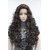Shaear Hairs Ladies Black Curly 3/4 Half Wig Kanekalon Human Hair Wigs with Comb on a Mesh Head Cap (23 Curly)