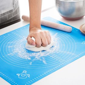 Right traders Silicone Baking Mat Stretchable Reusable Nonstick Fondant Rolling Sheet (Random Colour)