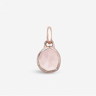rose quartz Pendant Natural Unheated Stone 7.5 Carat gold plated Pendant Without chainBy Jaipur Gemstone