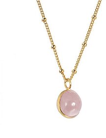 9.5 ratti  Pendant Natural  rose quartz Without chain Gold Plated Pendant by  Jaipur Gemstone