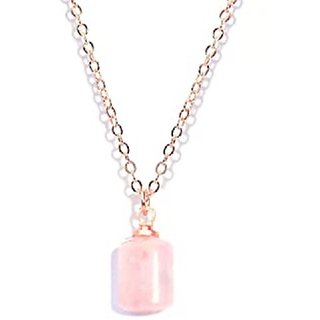 rose quartz Pendant 9.5 Carat Without chain Stone gold plated Pendant by Jaipur Gemstone