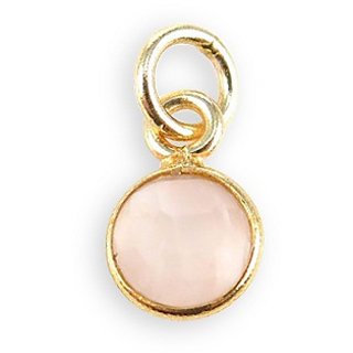 9.5 Carat Natural Panchdhatu Certified rose quartz Gold Plated Pendant Without chain by Jaipur Gemstone