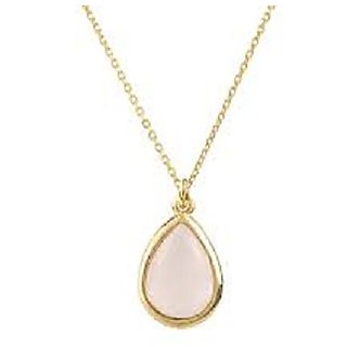 9.5 Carat natural rose quartz Without chain Gold Plated Pendant by Jaipur Gemstone