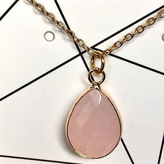 9.5 Ratti Gold Plated Original  rose quartz Pendant Without chain by Jaipur Gemstone