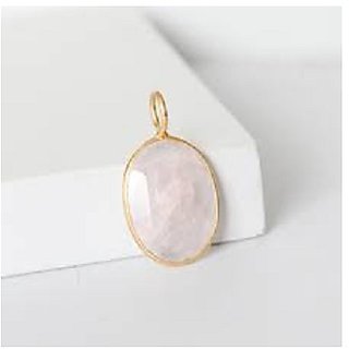 rose quartz Pendant 9.5 Ratti 100% Original Gold Plated rose quartz Without chain by  Jaipur Gemstone