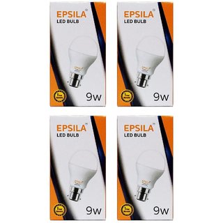 Epsila 9W LED Bulbs (Pack of 4, Cool Day Light, B22)