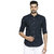 HFN'S - Men Casual Cotton Shirt with Checks Printed - Navy Blue