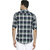 HFN'S - Men Casual Cotton Shirt with Checks Pattern - Green / Blue