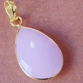 5.5 carat pure rose quartz Gold Plated Pendant Without chain by Ceylonmine