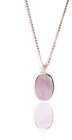 6.5 Carat Original Panchdhatu Without chain rose quartz gold plated Pendant by Ceylonmine