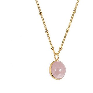 5.25 ratti  Pendant Natural  rose quartz Without chain Gold Plated Pendant by  Ceylonmine