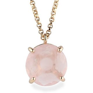 Natural  rose quartz  Without chain 5.5 Carat Gold Plated Pendant by Ceylonmine