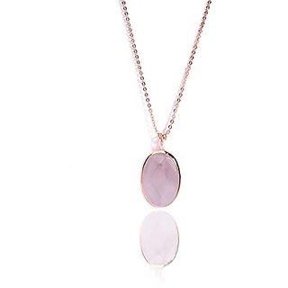 6.5 Carat Original Panchdhatu Without chain rose quartz gold plated Pendant by Ceylonmine