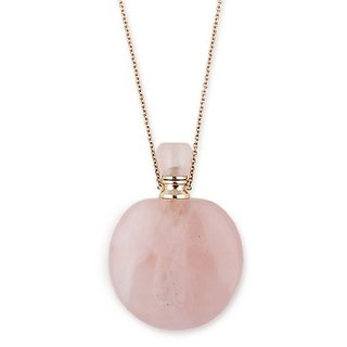 7 ratti Natural Without chain Gold Plated  rose quartz  Pendant by Ceylonmine