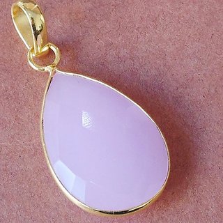 6.25 carat pure rose quartz Gold Plated Pendant Without chain by Ceylonmine