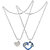 Sullery Valentine Day Gift Dual Heart I Love You Couple Locket Blue And Silver 02 Necklace Chain