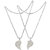 Sullery Friendship Day Gift Best Friend Broken Heart Silver 02 Necklace Chain