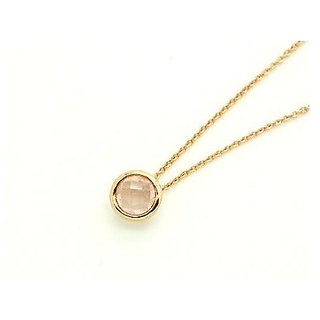 Pendant 9 ratti Natural  rose quartz Gold Plated Pendant Without chain by Ceylonmine