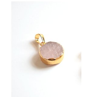 Natural & Unheated Stone 9 Ratti rose quartz Gold Plated Pendant Without chain by Ceylonmine