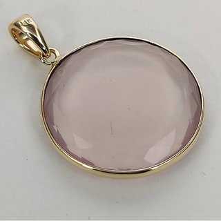 9 ratti Natural rose quartz Stone panchdhatu Gold Plated Pendant Without chain By Ceylonmine