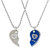 Sullery Valentine Day Gift My Love Broken Heart Couple Locket Blue And Silver 02 Necklace Chain