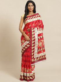 Sharda Creation Maroon Printed Saree