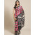 Sharda Creation Pink And Black Checked Animal Print Saree
