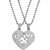 Sullery Valentine Day Gift Broken Heart You And Me 2pc Couple Locket Silver Necklace Chain