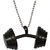 Sullery Stylish Bodybuilding Barbell Dumbbell Black Necklace Chain