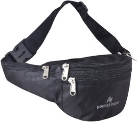 pocket bazar Black Waist Bag Waist Bag  (Black)
