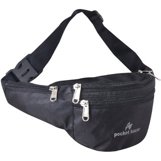 pocket bazar Black Waist Bag Waist Bag  (Black)