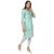 Canis Lupus Women's Ethnic Rayon Kurti ( Sea Green )