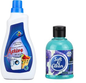 Jeehukm Active Wash Liquid Detergent Your Cloth Look Newer and Shine Longer Time (1 Ltr) With Compliment Soft N Clean Ha