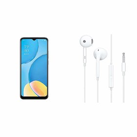 OPPO A15S (Rainbow Silver, 4GB RAM, 64GB Storage) + OPPO Wired Earphone
