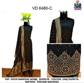 Satin Silk Dress material Unstitched