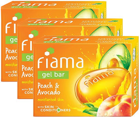 Fiama Gel Bar Peach And Avocado Moisturised Skin 125gm Pack Of 3