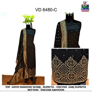 Satin Silk Dress material Unstitched