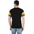 Round Neck Black Yellow   Dark Grey Half Sleeve T-Shirt