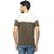 Round Neck Army Green and Grey Half Sleeve T-Shirt