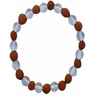 Yuvi Shoppe Rudrakash with Sphatik(Crystal) Stracheble/Attractive and