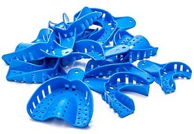 Dental Blue Flexible Impression Trays, Disposable Autoclave For General, 10 Pcs In A Box
