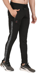 PYJAMA SINGH Men Black Polyester Running Track Pant
