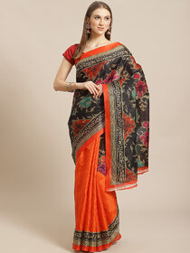 Meia Orange Printed Saree