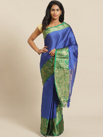 Meia Blue And Green Embellished Saree