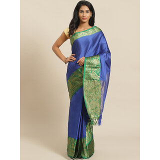 Meia Blue And Green Embellished Saree